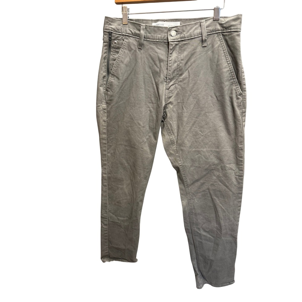 Signature Levi Strauss S67 Athletic Pants Mens 32x34 (32/33) Grey Tapered Chino